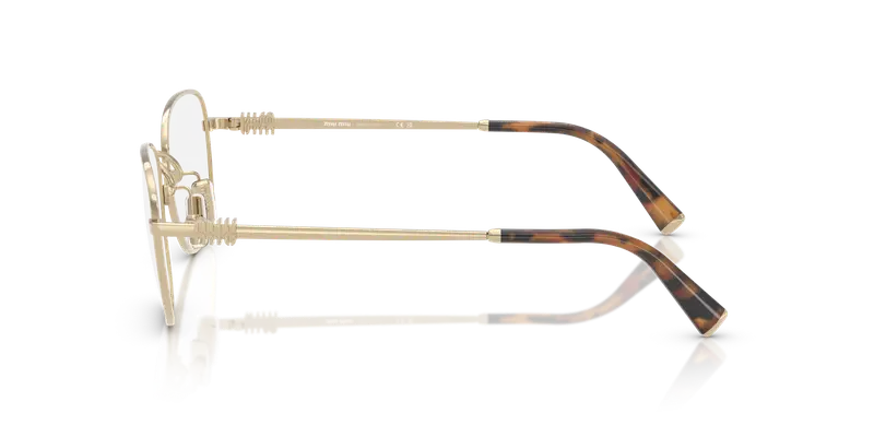 Miu Miu Donna MU 50WV ZVN1O1 Montature da vista Metallo Oro Trasparente Squadrata Normale miniatura 3