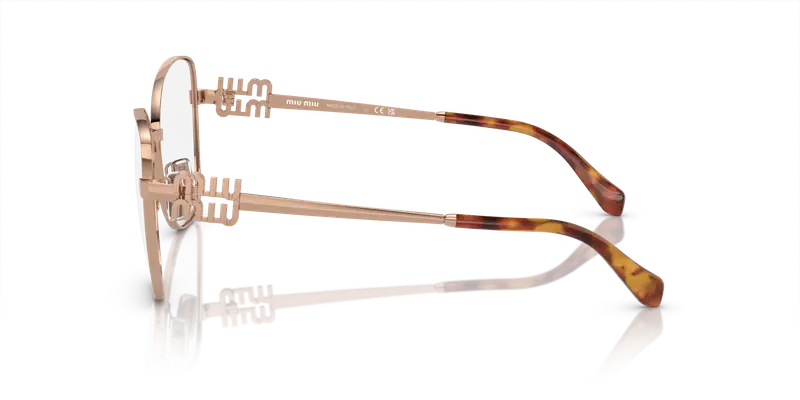 Miu Miu Donna MU 50XV ZVF1O1 Montature da vista Metallo Oro Trasparente Pilot Normale miniatura 3