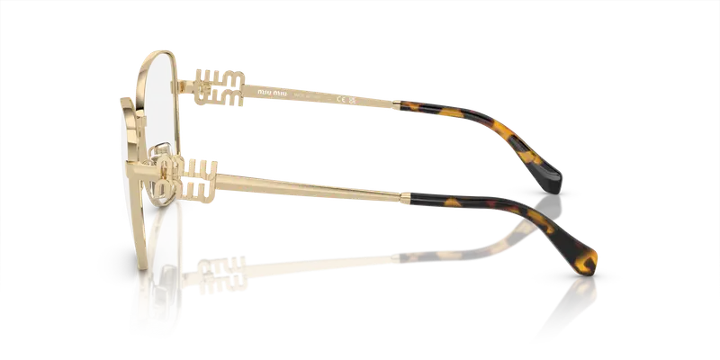 Miu Miu Donna MU 50XV ZVN1O1 Montature da vista Metallo Oro Trasparente Pilot Normale miniatura 3