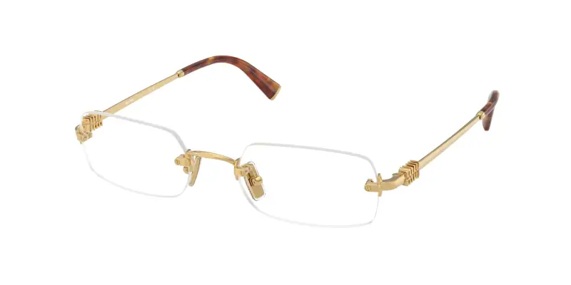Donna MU 50YV 5AK1O1 Montature da vista Metallo Oro Trasparente Squadrata Normale