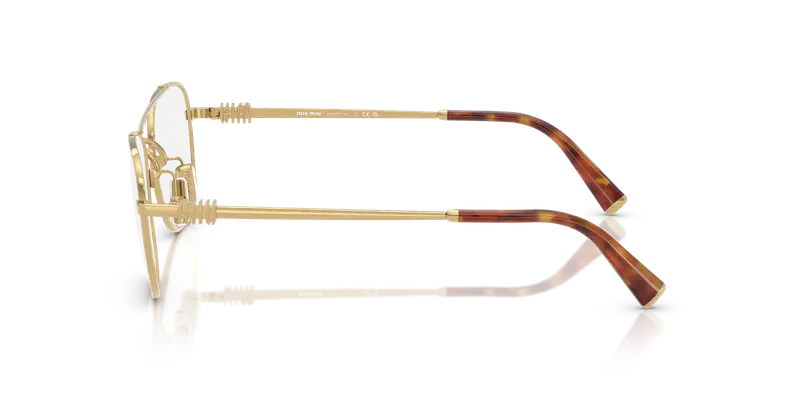 Miu Miu Donna MU 51WV 5AK1O1 Montature da vista Metallo Oro Trasparente Squadrata Normale miniatura 3