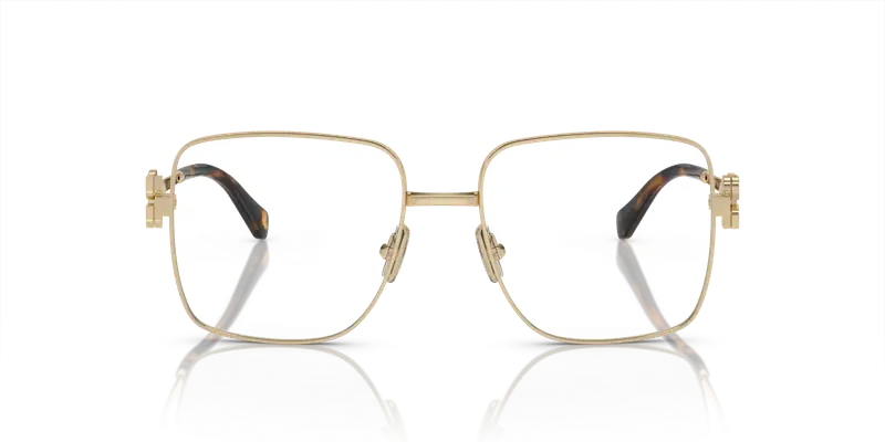 Miu Miu Donna MU 51XV ZVN1O1 Montature da vista Metallo Oro Trasparente Squadrata Normale miniatura 2