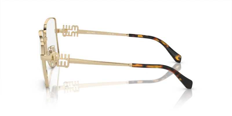 Miu Miu Donna MU 51XV ZVN1O1 Montature da vista Metallo Oro Trasparente Squadrata Normale miniatura 3