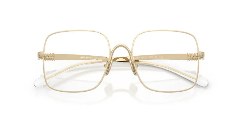 Donna MU 51YV ZVN1O1 Montature da vista Metallo Oro Trasparente Squadrata Normale miniatura 2