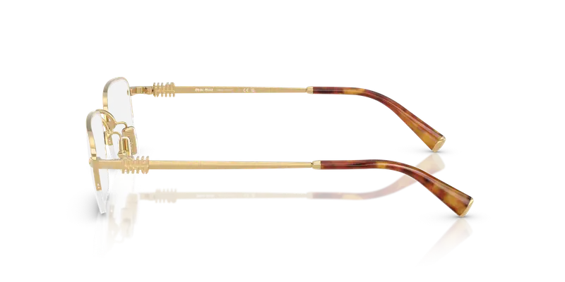 Miu Miu Donna MU 52WV 5AK1O1 Montature da vista Metallo Oro Trasparente Squadrata Normale miniatura 3