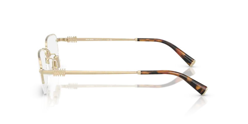 Miu Miu Donna MU 52WV ZVN1O1 Montature da vista Metallo Oro Trasparente Squadrata Normale miniatura 3