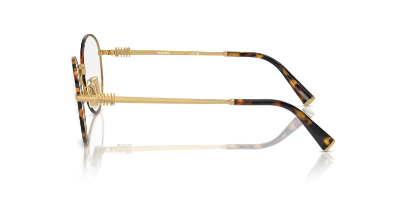 Miu Miu Donna MU 52XV 14U1O1 Montature da vista Metallo Tartaruga Trasparente Rotonda Normale miniatura 3