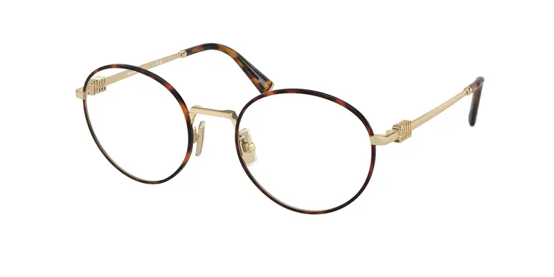 Donna MU 52XV 15U1O1 Montature da vista Metallo Havana Trasparente Rotonda Normale