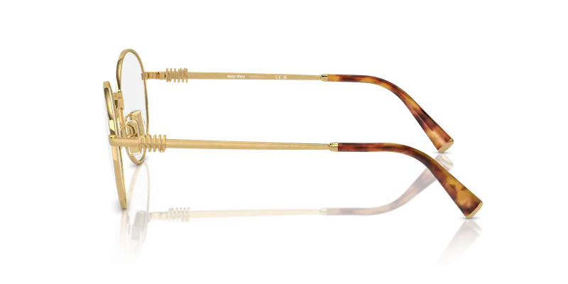 Miu Miu Donna MU 52XV 5AK1O1 Montature da vista Metallo Oro Trasparente Rotonda Normale miniatura 3