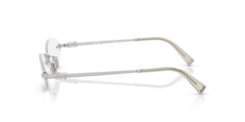 Miu Miu Donna MU 53WV 1BC1O1 Montature da vista Metallo Argento Trasparente Rotonda Normale miniatura 3