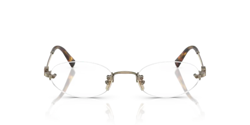 Miu Miu Donna MU 53WV 26C1O1 Montature da vista Metallo Oro Trasparente Rotonda Normale miniatura 2