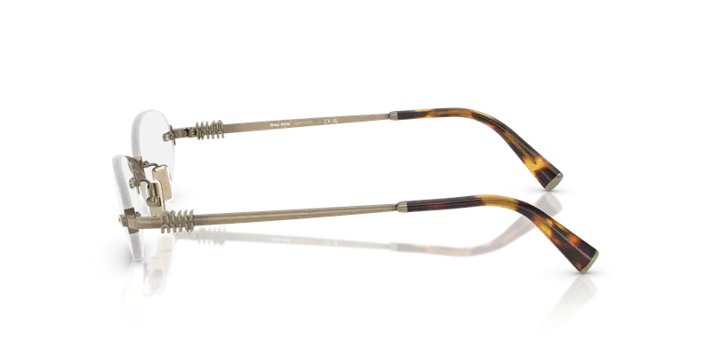 Miu Miu Donna MU 53WV 26C1O1 Montature da vista Metallo Oro Trasparente Rotonda Normale miniatura 3