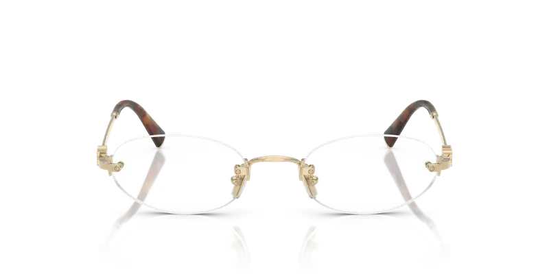 Miu Miu Donna MU 53WV ZVN1O1 Montature da vista Metallo Oro Trasparente Rotonda Normale miniatura 2