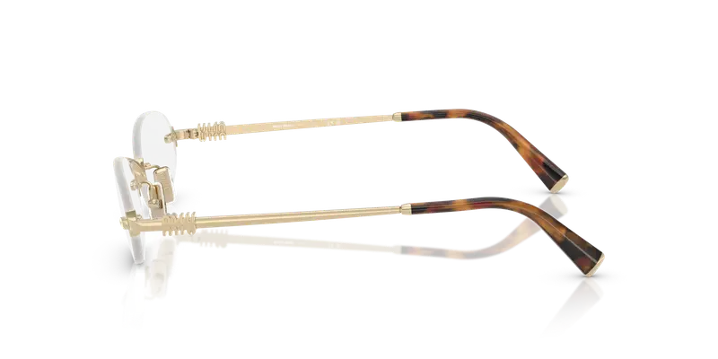 Miu Miu Donna MU 53WV ZVN1O1 Montature da vista Metallo Oro Trasparente Rotonda Normale miniatura 3