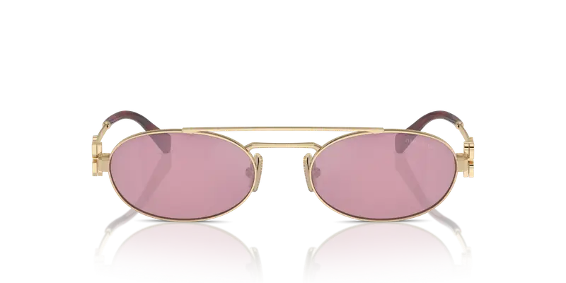 Miu Miu Occhiali da sole Donna Oro Rosa 860967 miniatura 2
