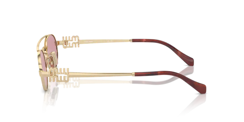 Miu Miu Occhiali da sole Donna Oro Rosa 860967 miniatura 3