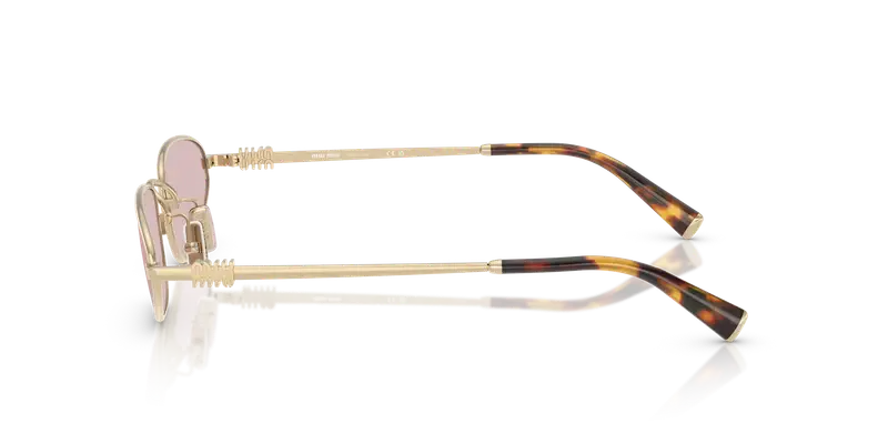 Miu Miu Occhiali da sole Donna Oro Rosa 845895 miniatura 3