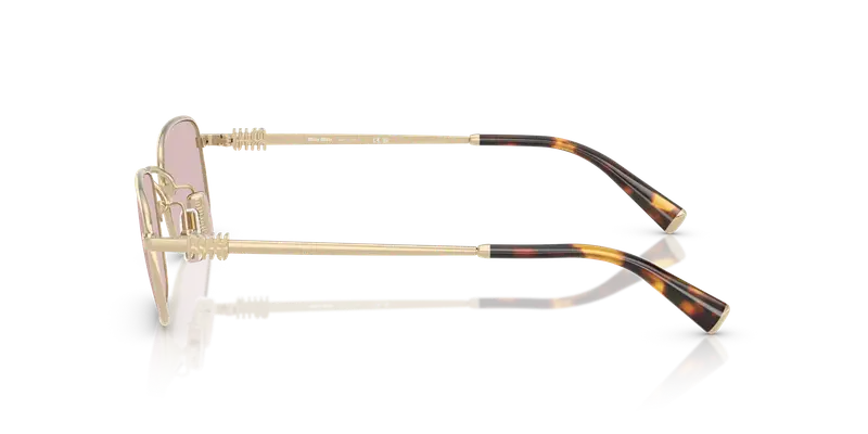 Miu Miu Occhiali da sole Donna Oro Rosa 845904 miniatura 3