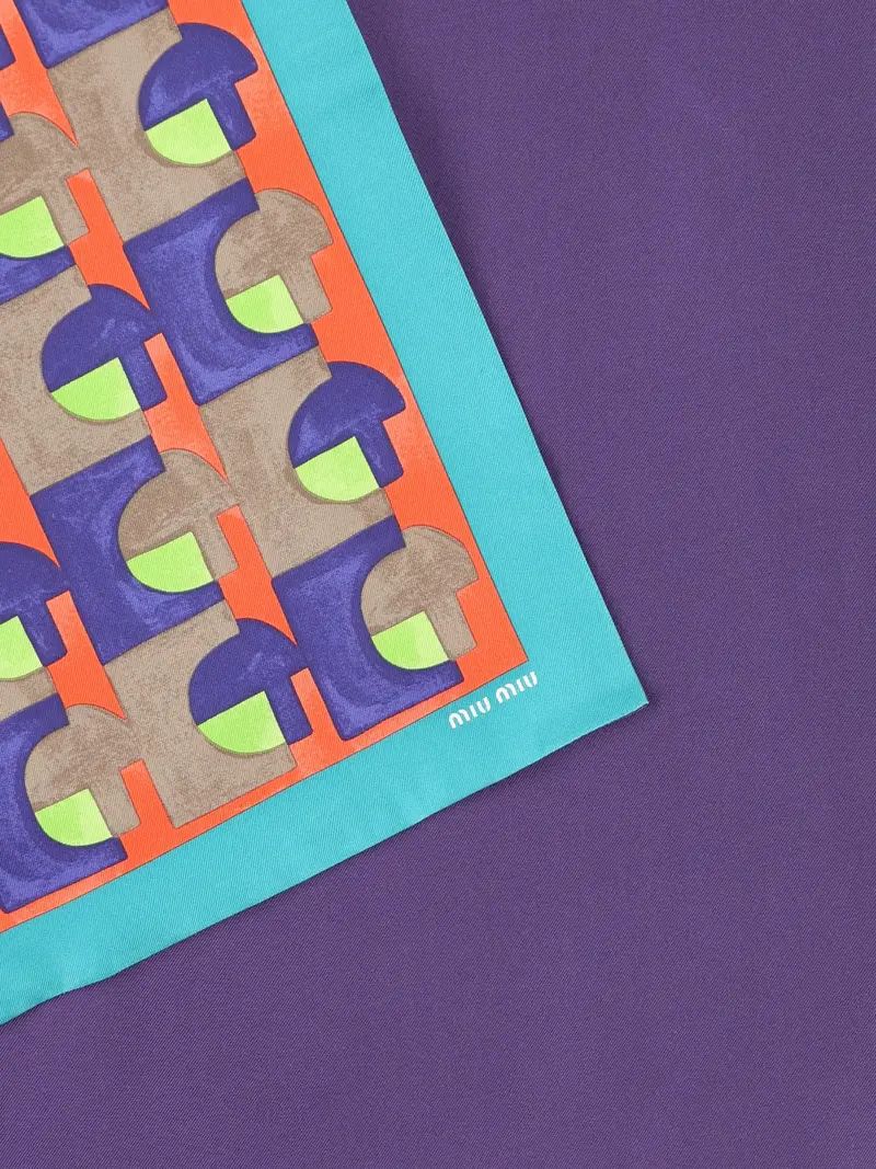 Foulard Stampato In Seta MULTICOLOR miniatura 2