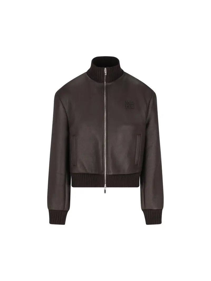 Giacca Bomber In Pelle MARRONE