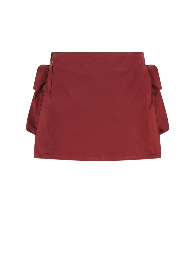 MIU MIU Gonna In Cotone ROSSO miniatura 2