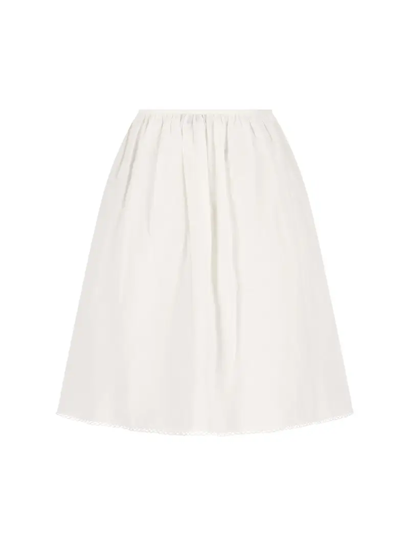 MIU MIU Gonna In Misto Cotone BIANCO miniatura 2