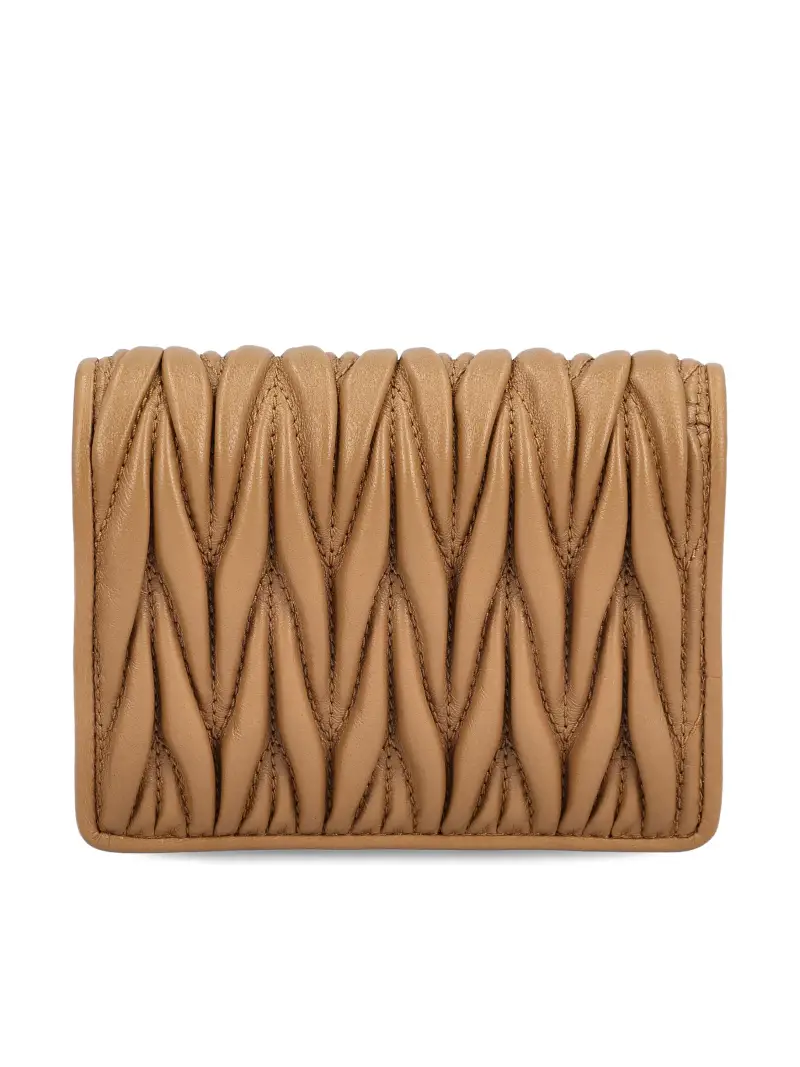 Portafoglio Piccolo in Nappa Matelassé MARRONE miniatura 2