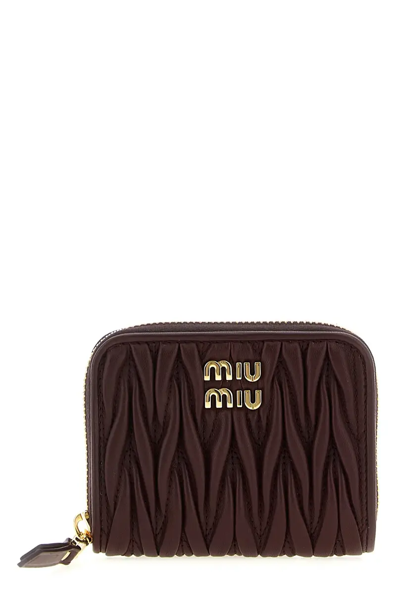 Portafoglio Piccolo Nappa Matelassé Bordeaux