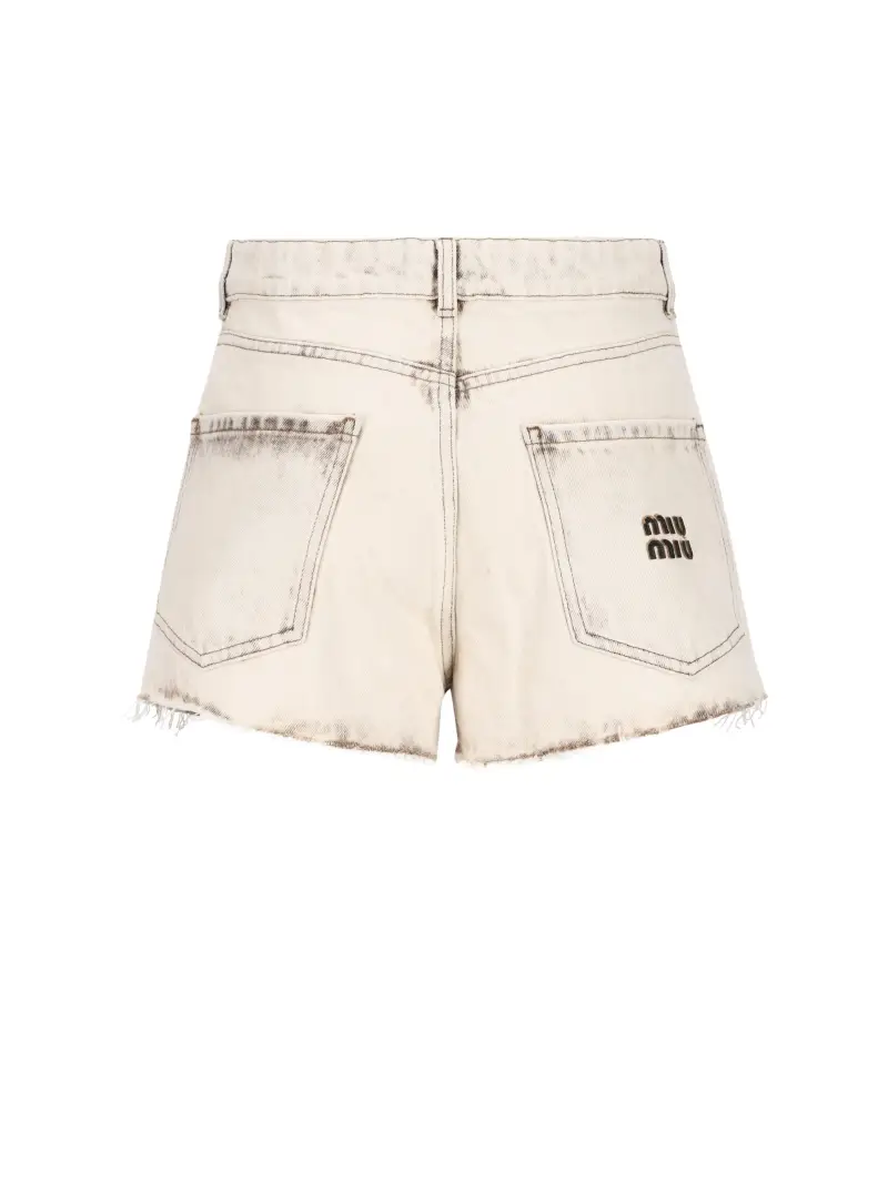 Shorts In Denim BIANCO miniatura 2