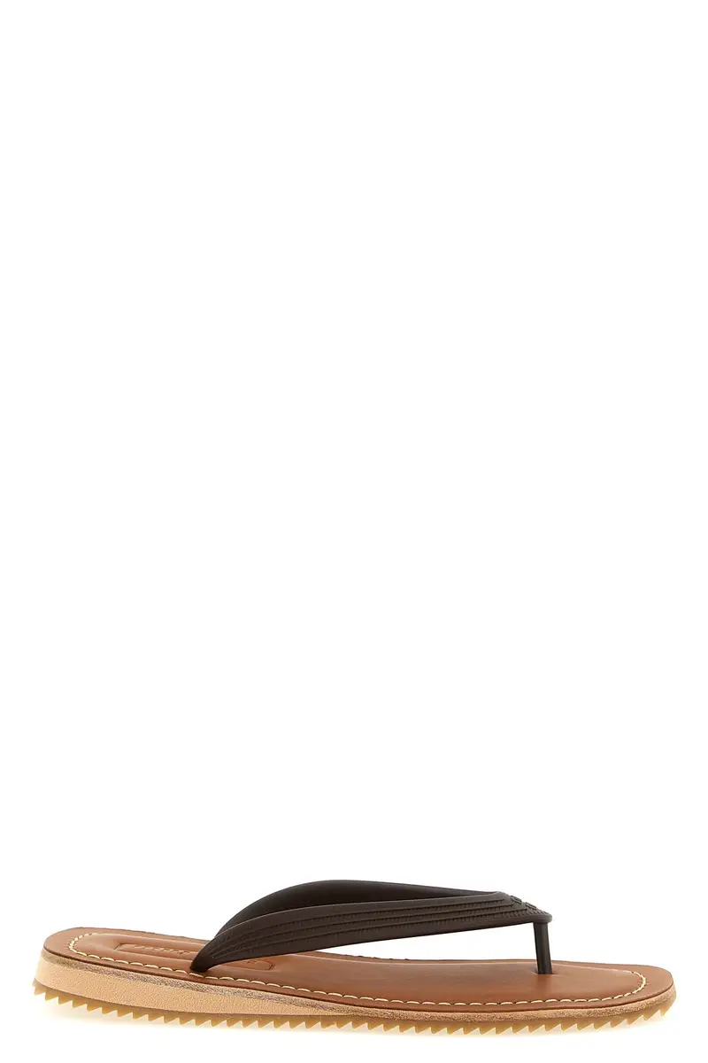 Slide In Gomma E Pelle Marrone