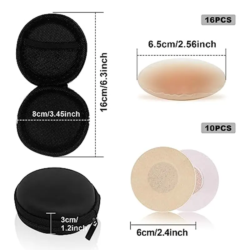 MIVAIUN 8 Paia Copricapezzoli Silicone, 10 PCS Adesivi Copricapezzoli, Copri Capezzoli Riutilizzabile Copri Capezzoli da Donna, Nipple Cover Invisibile Senza Spalline Reggiseno per Ragazza miniatura 2