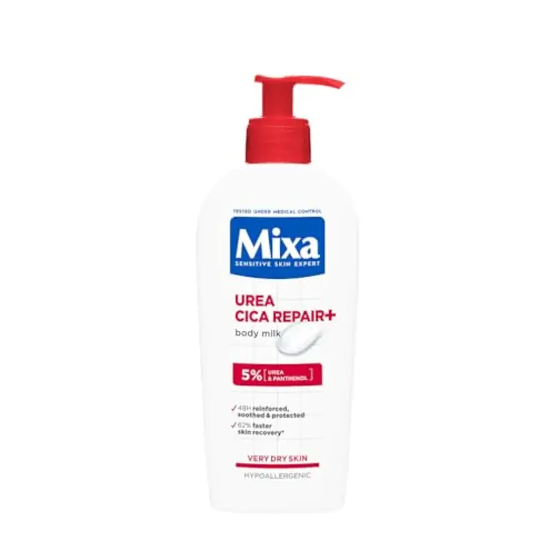 Mixa Latte Corpo Rigenerante, Per Pelle Secca e Ruvida, Pelle Idratata e Levigata per 48H, Barriera Cutanea Riparata e Protetta, Con il 5% di Urea e Pantenolo, Urea Cica Repair +, 250 ml