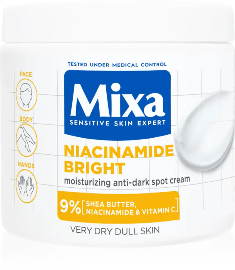 Mixa Sensitive skin expert - Crema corpo 400 ml | Lozione corpo 250 ml - Crema corpo 400 ml - Niacinamide bright