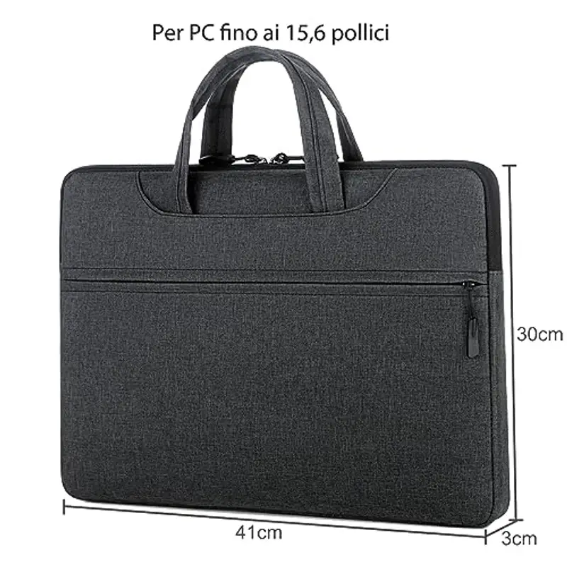 Mixroom - Borsa per PC Portatile porta Computer Custodia Zaino Laptop Custodia Notebook 14" Pollici per Lavoro Scuola Ufficio Z29 Nero miniatura 2