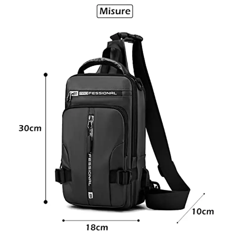 Mixroom Borsello Uomo Nero 815076 miniatura 3