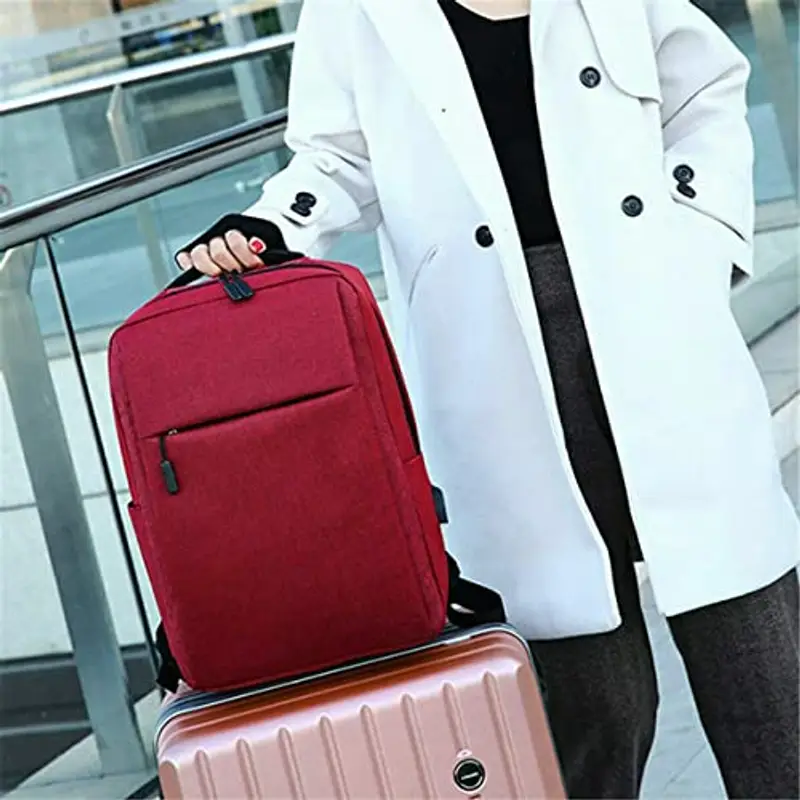 Mixroom Zaino Laptop Borsa Porta PC Portatile per Computer Custodia Notebook fino ai 15" con Scuola USB Z8 Colore Rosso miniatura 3