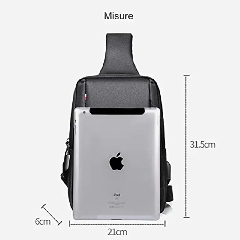 Mixroom Borsello Uomo Nero 948994 miniatura 3