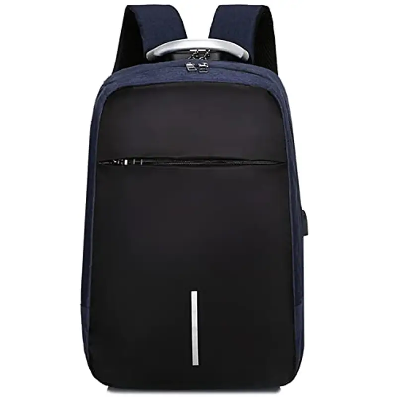 Mixroom Zaino porta PC Antifurto Blu per Computer Portatile Laptop Lavoro Borsa Notebook Fino 15" con Attacco USB e Foro Auricolare Z4 miniatura 2
