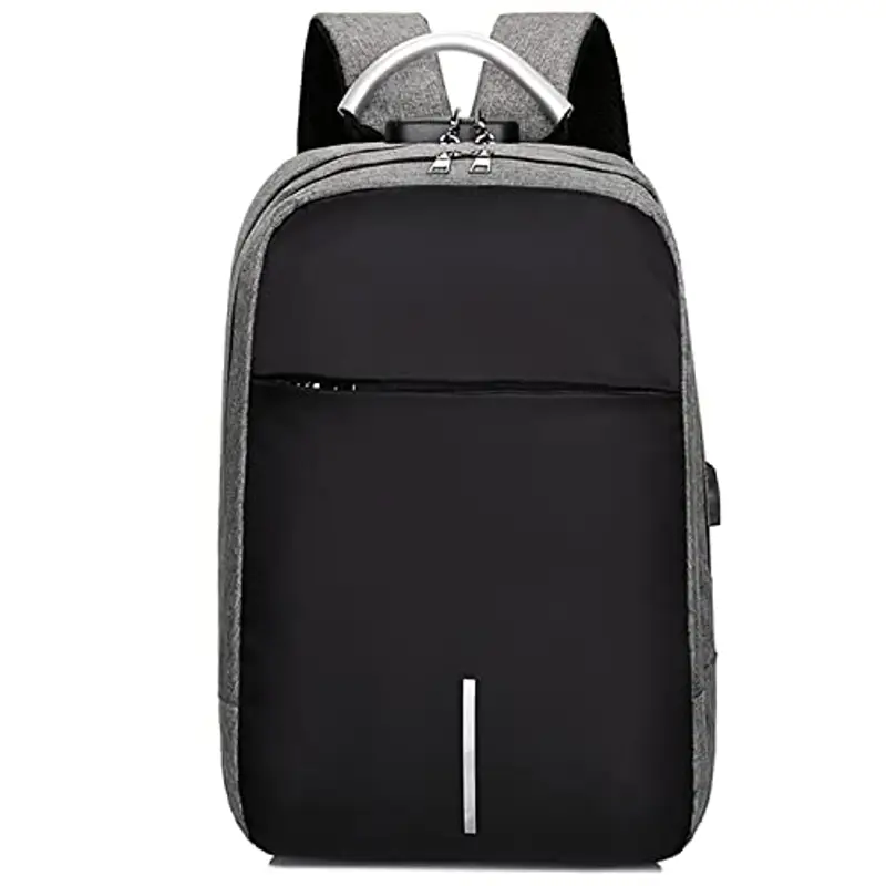 Mixroom Zaino Porta PC Antifurto Grigio per Computer Portatile Laptop Lavoro Borsa Notebook Fino 15" con Attacco USB e Foro Auricolare Z4 miniatura 2