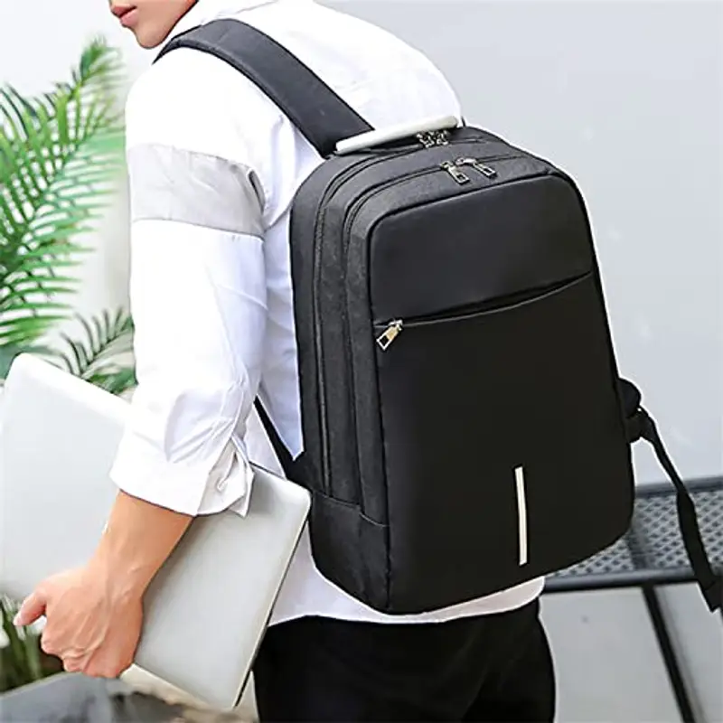 Mixroom Zaino porta PC Antifurto Nero per Computer Portatile Laptop Lavoro Borsa Notebook Fino 15" con Attacco USB e Foro Auricolare Z4 miniatura 3