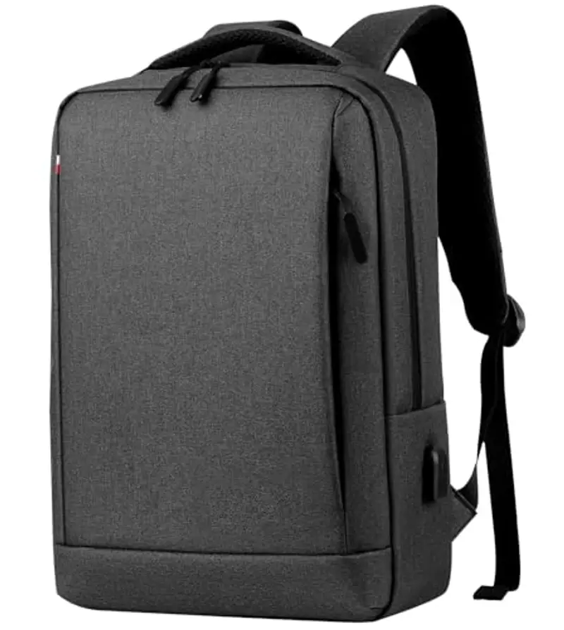 Mixroom - Zaino Porta PC Uomo Borsa per Computer Portatile Custodia Laptop Notebook 15.6" Con Attacco USB Casual Scuola Viaggio Z33 Grigio scuro