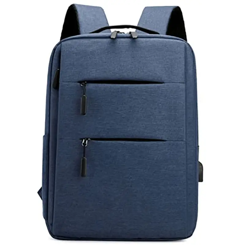 Mixroom - Zaino Porta PC Uomo Laptop Borsa per PC Portatile Computer Custodia Notebook 15" Due Tasche Frontali Con Porta USB Z1 Blu miniatura 2
