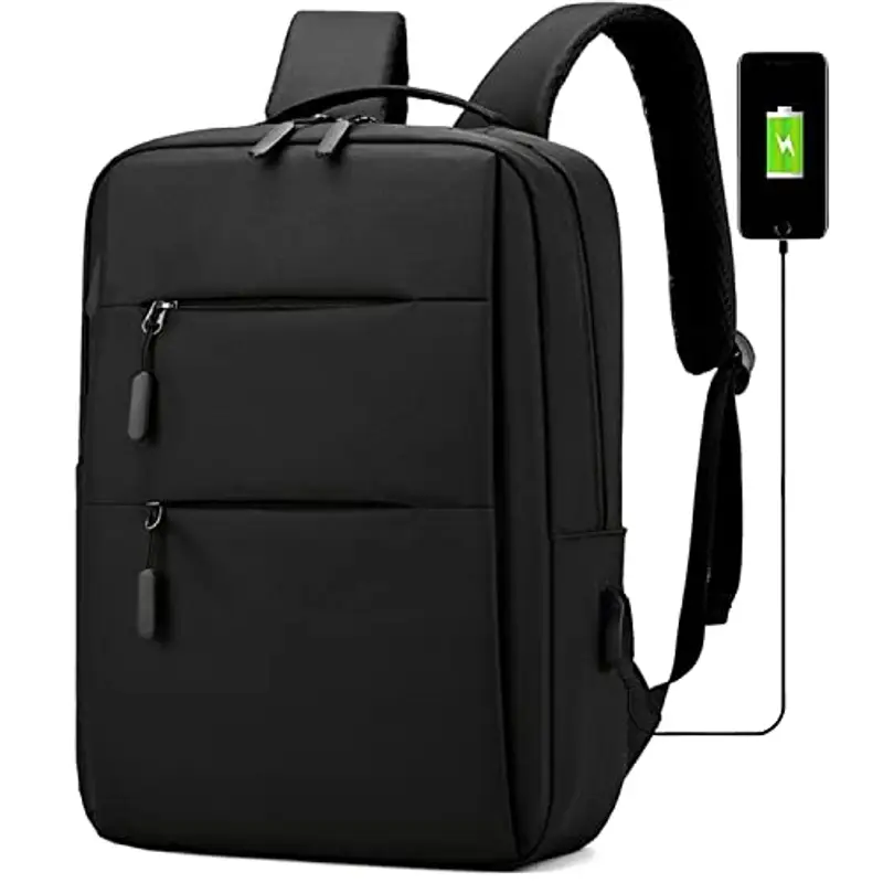 Mixroom - Zaino Porta PC Uomo Laptop Borsa per PC Portatile Custodia Computer Notebook 15" Con Porta USB Nero Z1