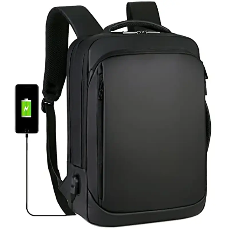 Mixroom - Zaino Porta PC Uomo Laptop Borsa per PC Portatile porta Computer Custodia Notebook 15.6" Multi funzione Con Attacco USB Nero Z11 Scuola Lavoro