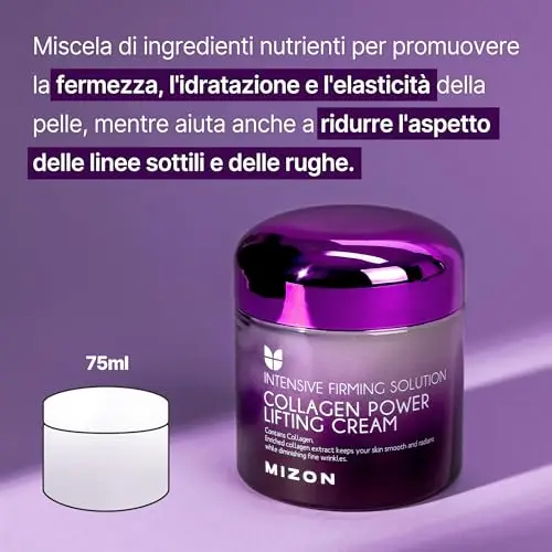Mizon Crema Power Lifting al Collagene (75 ml) Idratante Intensiva con 75% di Estratto di Collagene Marino, Cosmetica miniatura 2
