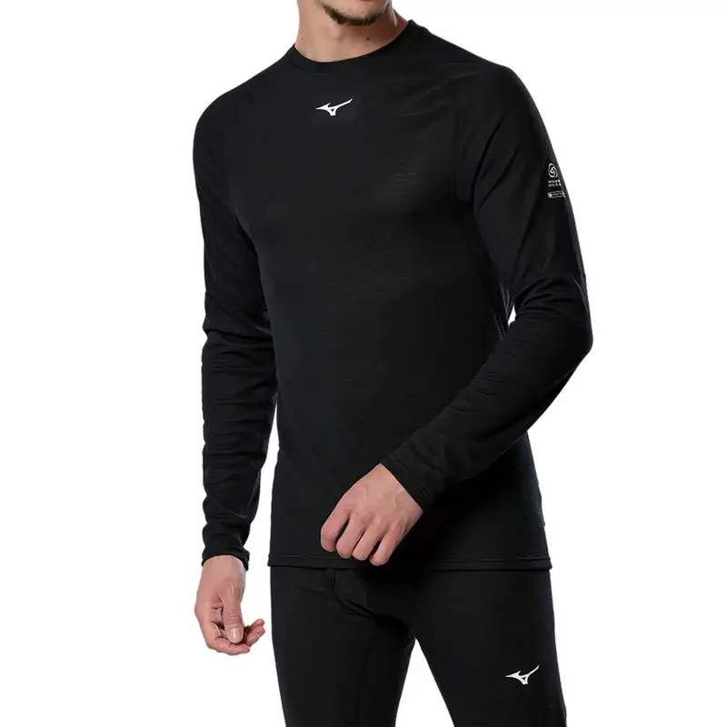 MAGLIA MANICA LUNGA GIROCOLLO MERINO WOOL Nero