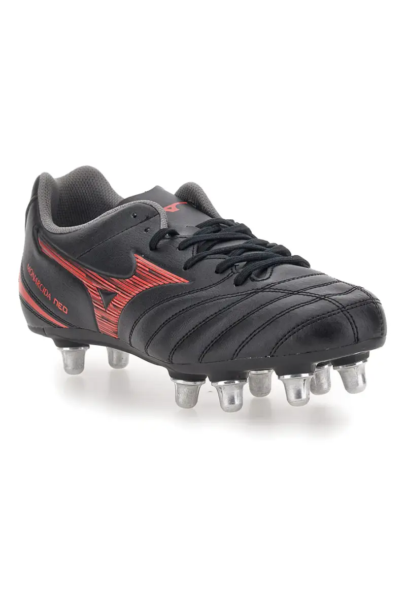 Scarpe da rugby nere con tacchetti Zeroglide Mizuno Monarcida Neo III Rugby [NERO] miniatura 2