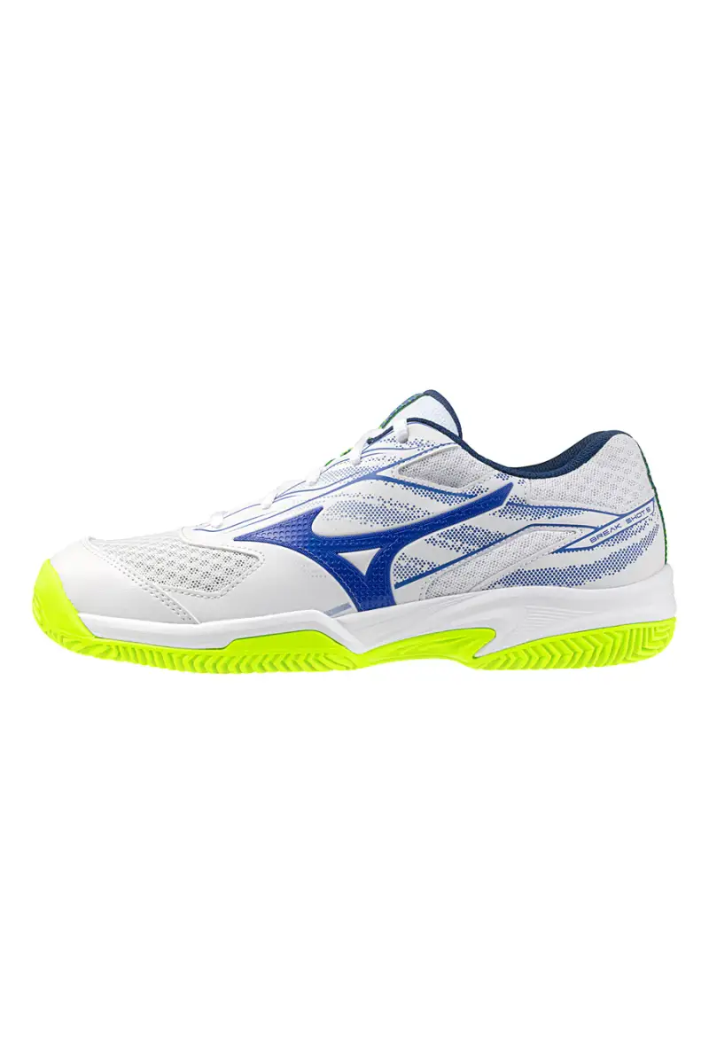 Scarpe da tennis bianche con suola clay Mizuno Break Shot 5 CC [BLU
