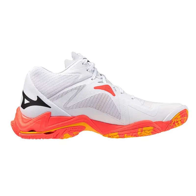 Wave Lightning Z8 Mid Bianco Arancio Argento - Scarpe Pallavolo Uomo EUR 42,5 / UK 8,5