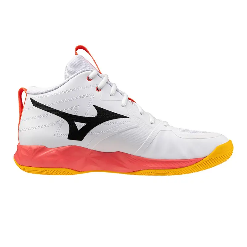 Wave Momentum Pro Mid Bianco Arancio Nero - Scarpe Pallavolo Uomo EUR 38,5 / UK 5,5